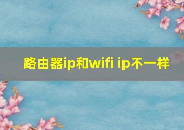 路由器ip和wifi ip不一样